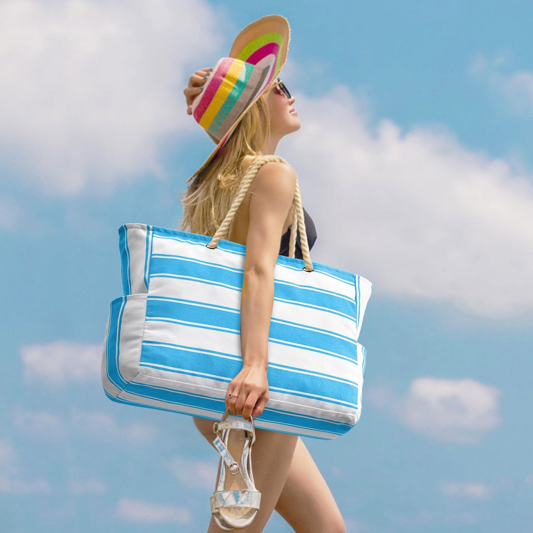 Durable oversized waterproof beach bag for all your vacation needs.
