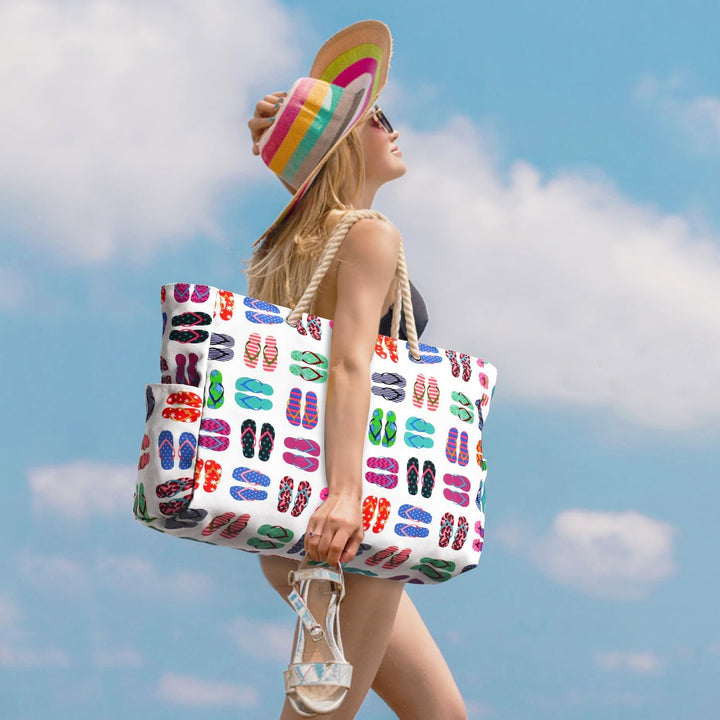 Large capacity sandproof tote for women, for family beach days.