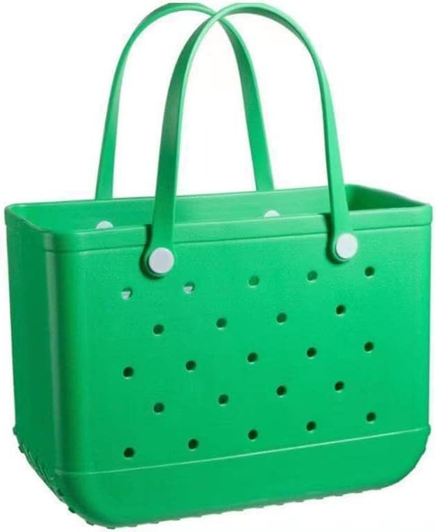 Pink women's washable EVA beach bag with practical vent holes, perfect for wet towels & gear.