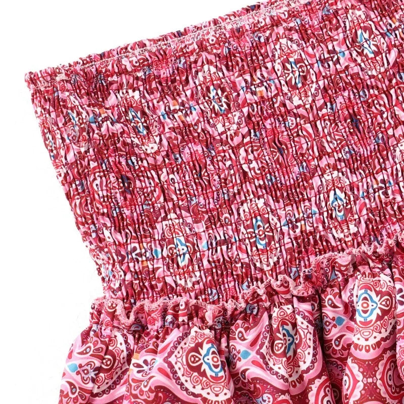 Spring fashion women's mini dress, skirt style, with a trendy floral pattern
