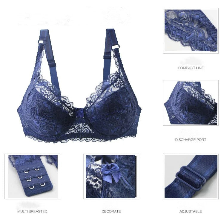 Supportive & sexy plus-size lace push-up bra for women, comfortable lingerie for all-day wear.