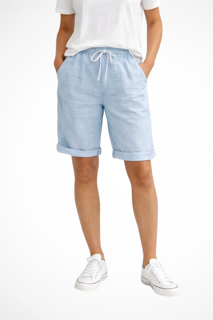 Comfortable women's relaxed fit capri shorts, ideal for warm weather, travel, and everyday casual style.
