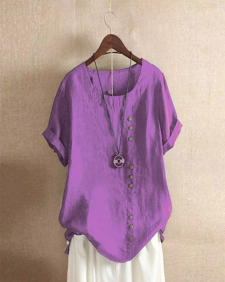 Lightweight women's summer tunic blouse, a comfortable relaxed fit top.