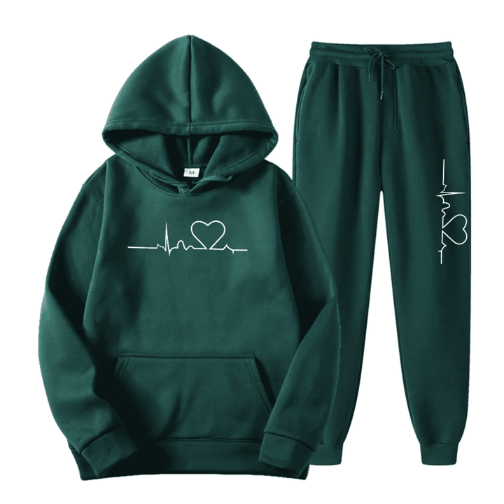 Soft women's hoodie and jogger lounge outfit in a relaxed, comfortable fit.