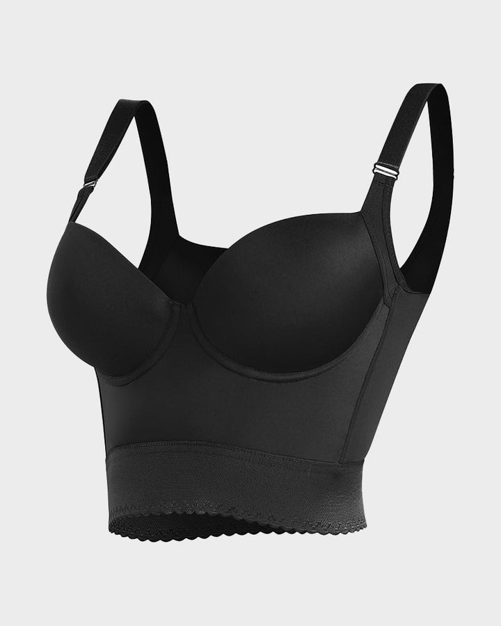 Women's longline bra with push-up & shapewear features. Seamless, supportive, and body contouring.