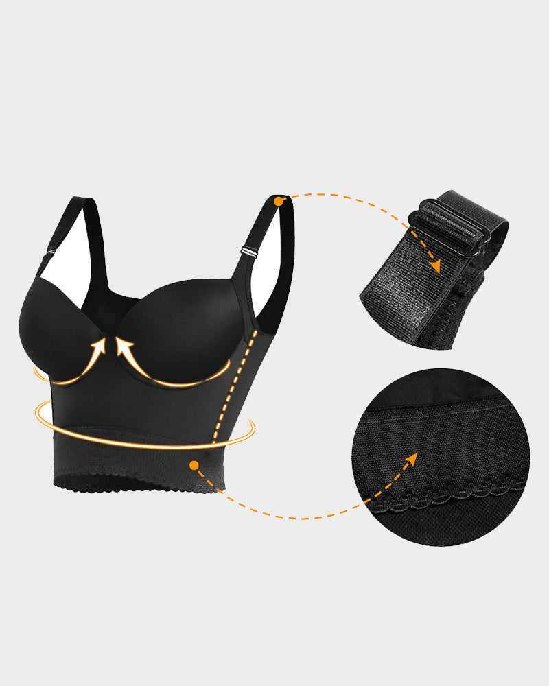 This women's sculpting longline push-up bra offers ultimate shaping, support, and comfort.