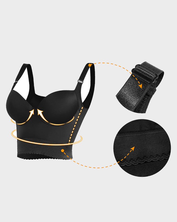 This women's sculpting longline push-up bra offers ultimate shaping, support, and comfort.