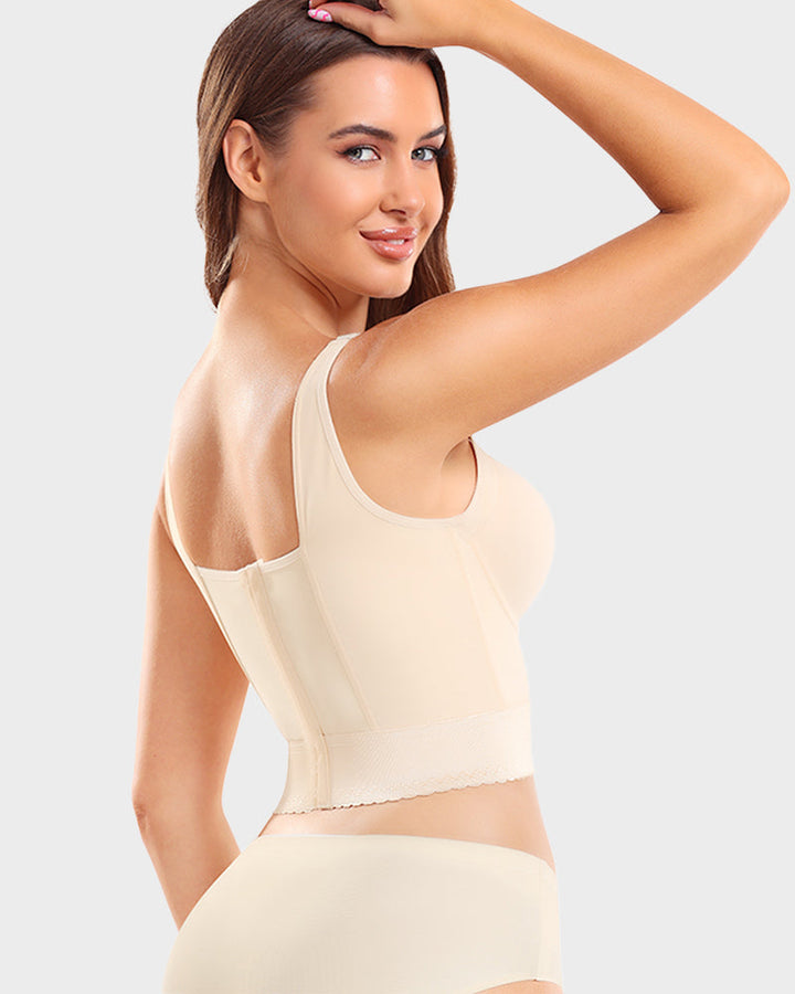 Elegant women's sculpting longline bra, a push-up undergarment providing seamless support & body shaping.