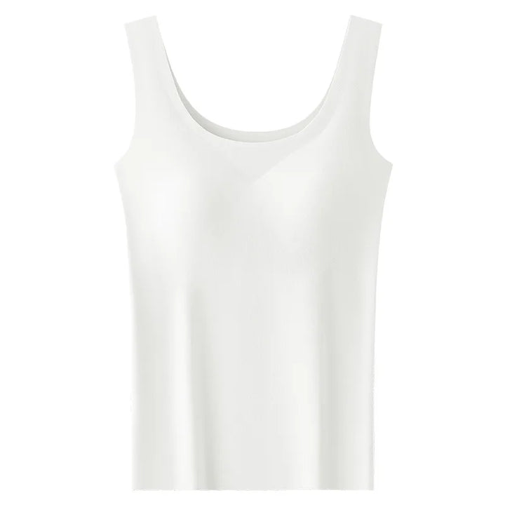 Supportive women's tank top with built-in bra, featuring a soft, seamless design for all-day comfortable wear.