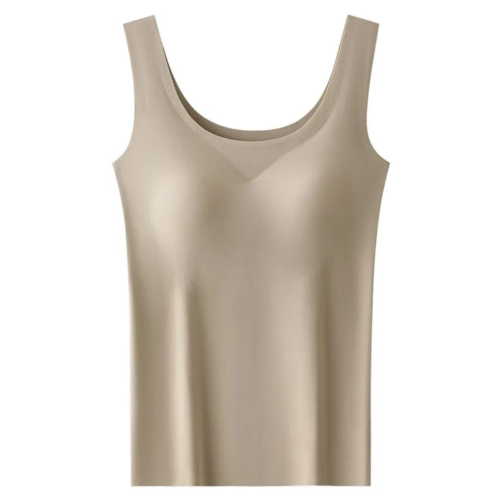 Effortless women's seamless tank top with a built-in bra, offering a smooth finish for versatile summer fashion.