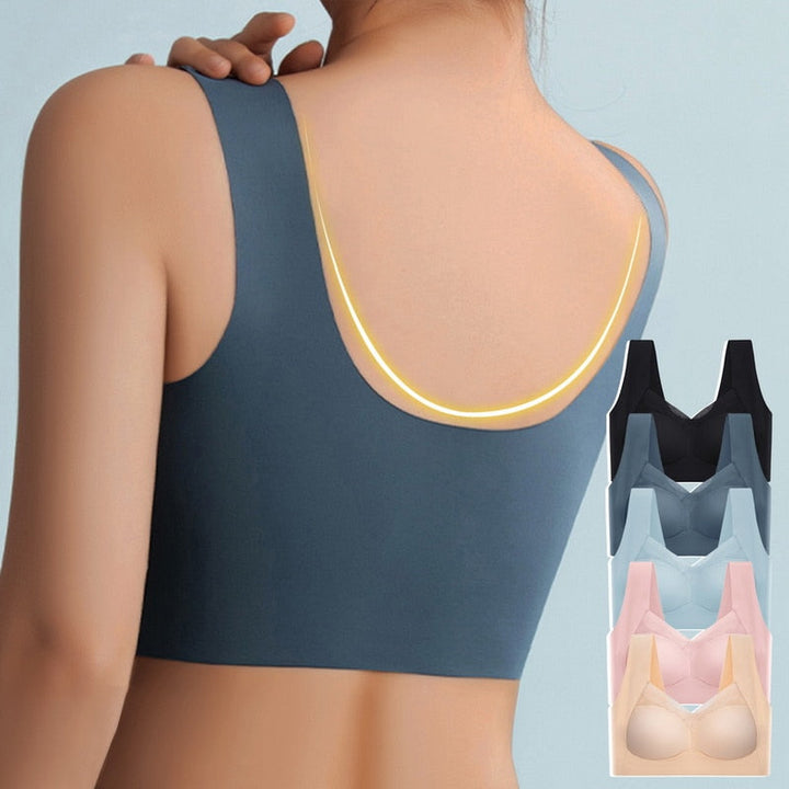 Comfortable seamless wireless shaper bra for women, offering back smoothing & full coverage.