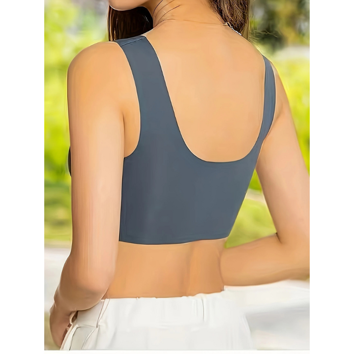 Women's seamless wireless shaper bra, promoting confidence with comfortable, smooth support.