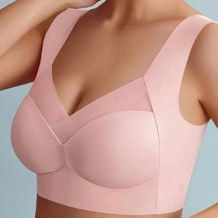 Women's soft seamless wireless shaper bra, ideal for comfortable daily wear and gentle support.