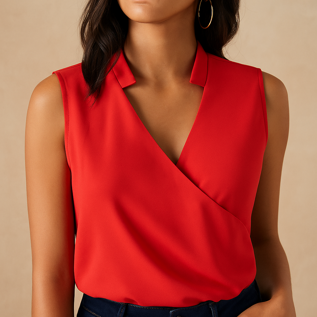 Stylish women's lightweight sleeveless top. Elegant casual blouse, perfect for comfortable summer fashion.