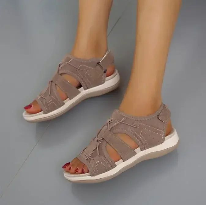 Profile view of women's lightweight spring sandals, emphasizing comfort and style
