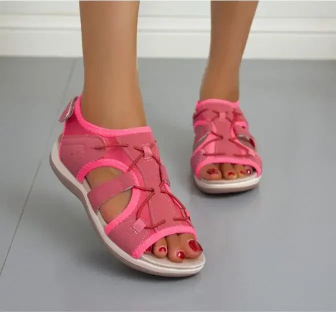Women's grey comfort sandals, designed for an active spring lifestyle, casual look