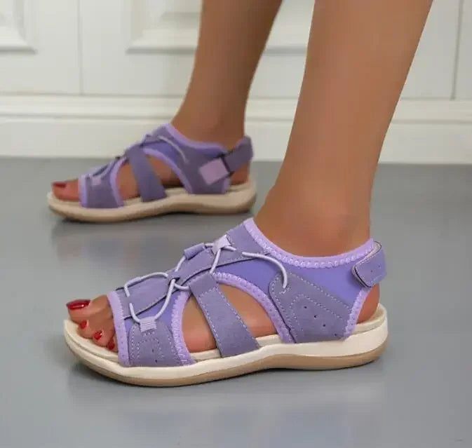 Women's sporty comfort sandals, grey, designed for ultimate comfort during spring