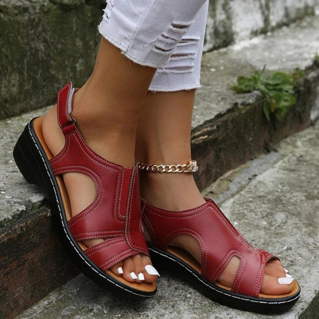 Stylish women's spring platform sandals with unique side cutouts, perfect for warm weather