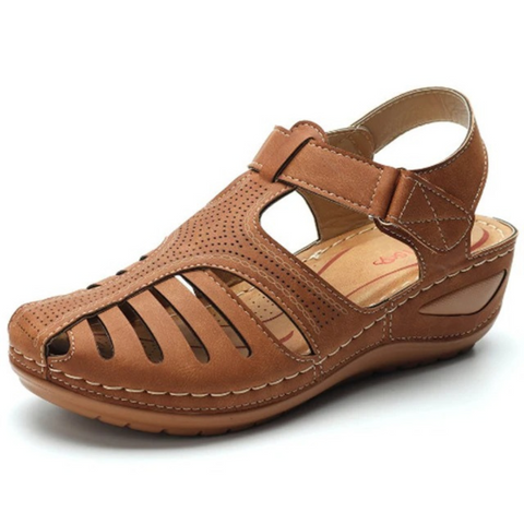 Trendy women's spring/summer sandals with cutouts, providing comfort and support for walking
