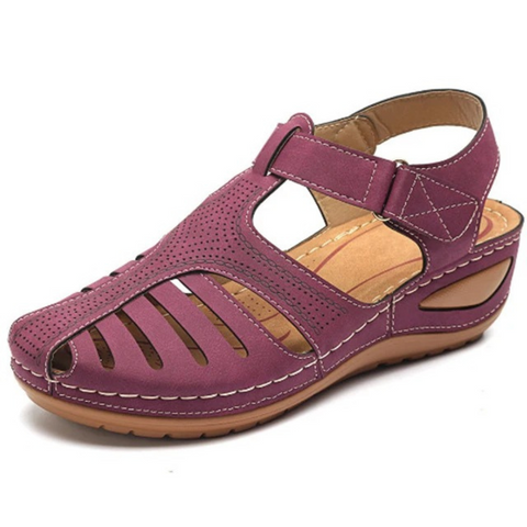 Warm weather women's sandals, comfortable walking shoe with stylish cutouts and an adjustable strap