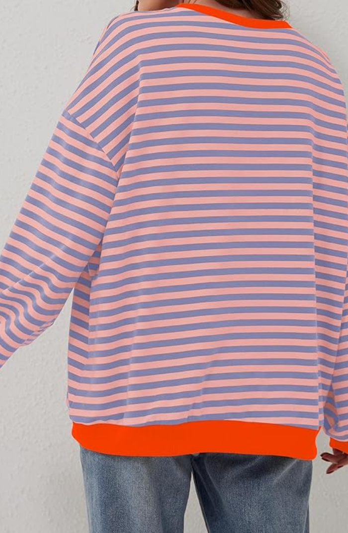 Women's striped spring sweater, a versatile addition to any casual wardrobe.
