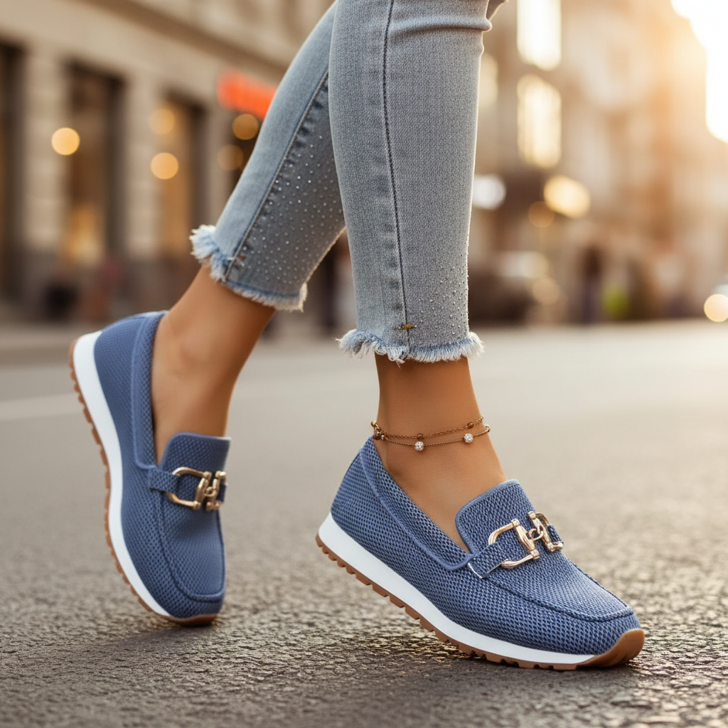 Elegant women's Suzane slip-on loafers, providing orthopedic comfort & breathable design for casual wear.