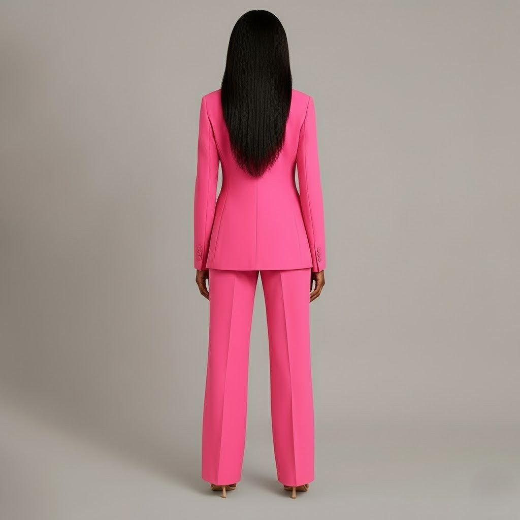 High-quality women's tailored pant suit, designed for sophisticated formal wear.