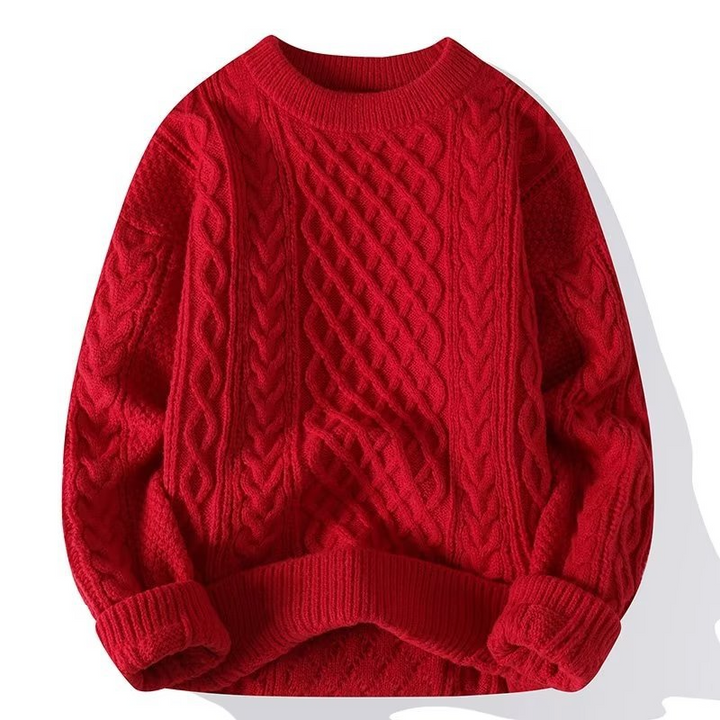 Stylish women's spring crewneck sweater with a subtle textured pattern, great for daily wear
