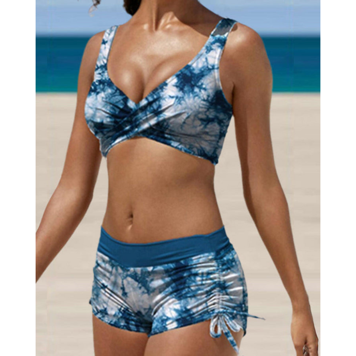 Comfortable women's two-piece high-waist bathing suit. Flattering swimwear, perfect for summer confidence.