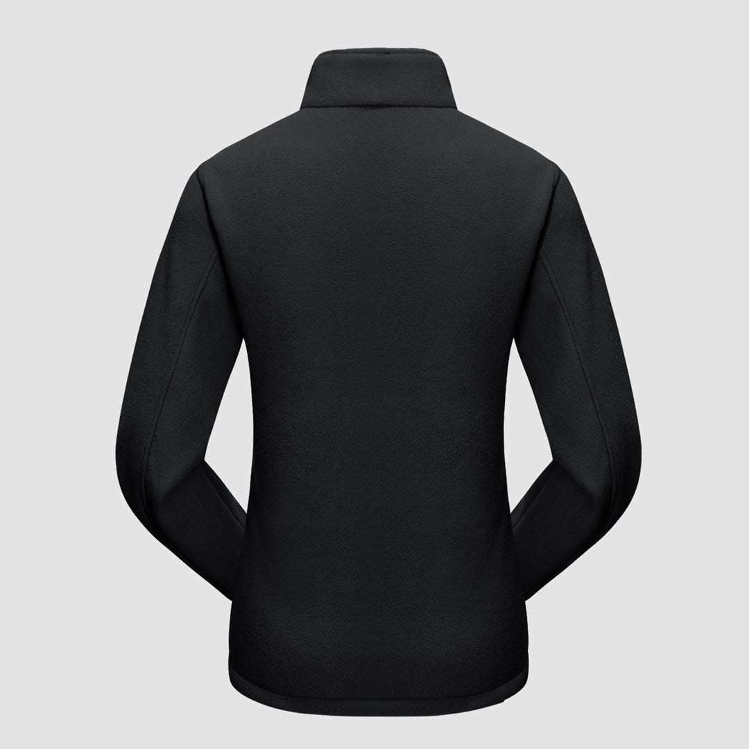 Close-up of the logo on the Verona 3-in-1 women's jacket, subtle branding on outdoor wear.