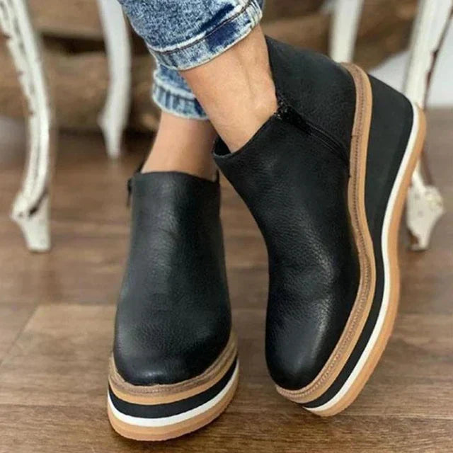 Stylish women's waterproof ankle boots, ideal for all-weather everyday wear & fall fashion.