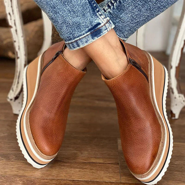 Durable women's waterproof ankle boots with side zipper, offering comfort and style for chilly days.