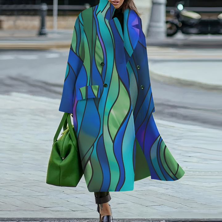 Comfortable oversized women's waterproof long coat with button closure for ultimate weather protection.