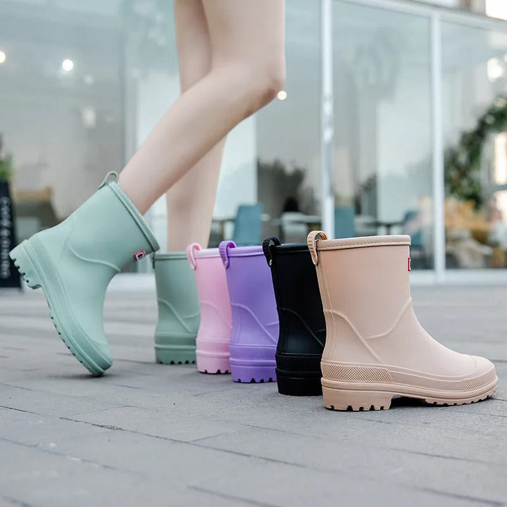 Versatile women's waterproof ankle boots. Comfortable slip-on for rainy days & daily wear.