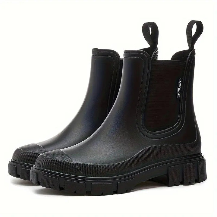 Casual women's waterproof Chelsea boots, versatile ankle footwear with a smooth finish and sturdy sole.