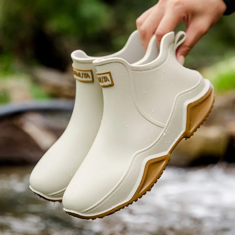 Casual women's waterproof footwear, slip-on ankle boots for easy on/off and outdoor use