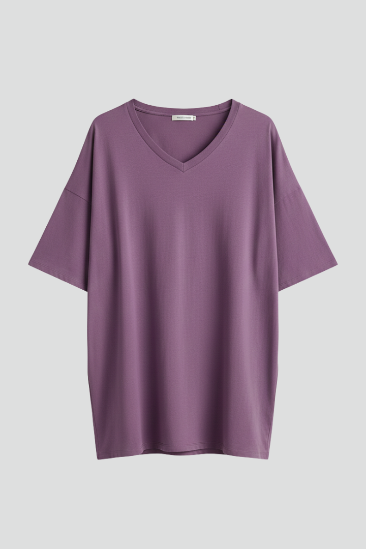 Everyday women's loose fit V-neck t-shirt in yellow, ultimate comfort & style.