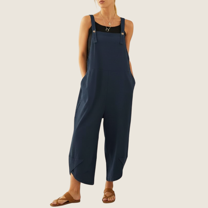 Women's wide leg casual overalls, comfortable relaxed fit, perfect for summer fashion.