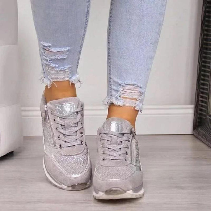 "Women's orthopedic walking shoes with bunion support, featuring a wide toe box and breathable mesh design, stylish and comfy