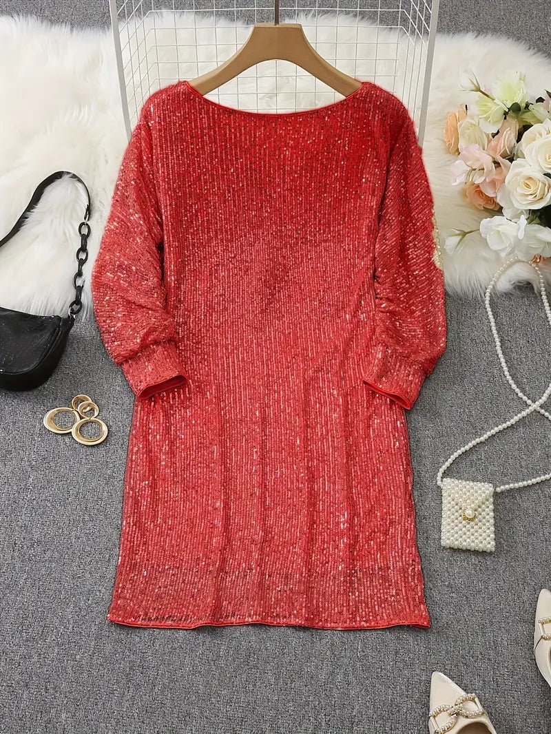 Women's Sequin Mini Dress - Shimmering Evening Gown - Lexians